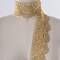 1 Yard Gold Rose Motif Venice Lace Trim with Rough Scalloped Edges for Elegant Decorative Use 2.75 Inch Wide